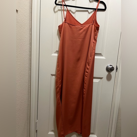 Silky orange slip dress - Picture 4 of 5